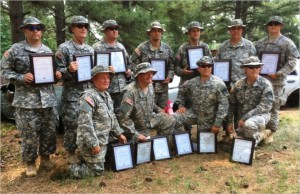 GEORGIA PUBLIC SAFETY TRAINING CENTER, Forsyth, Ga. — Graduates (11 of 12) of the SLC 2016-01 proudly display their certificates of course completion. Photo by Staff Sgt. Kara Kirby, Georgia State Defense Force